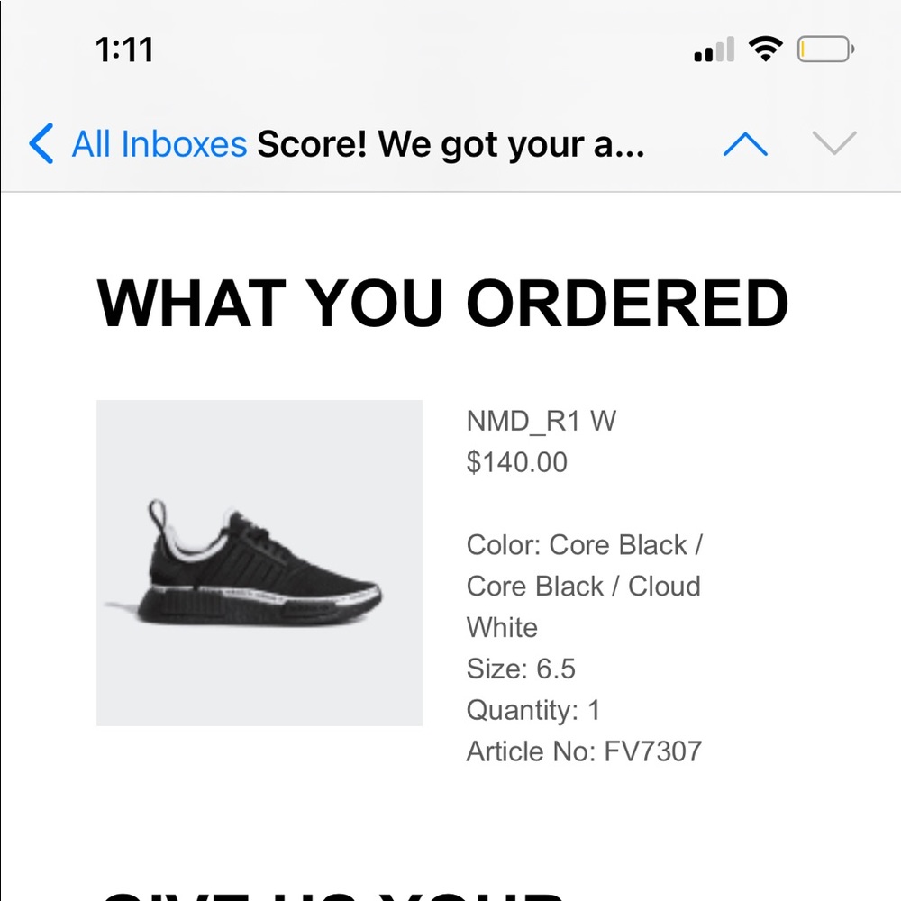 Adidas NMD R 1 size 6.5